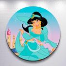 Painel Redondo Princesa Tapete Jas Capa Sublimada de Festa Tamanho Grande ou Mini Decoração Infantil