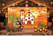 Painel Retangular de lona Sertão Nordeste Cordel Festa Junina Igreja