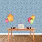Painel Retangular em Jacquard Azul Bebê Medalhão