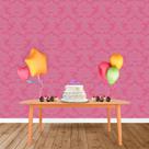Painel Retangular em Jacquard Rosa Pink Chiclete Medalhão