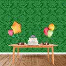 Painel Retangular em Jacquard Verde Medalhão