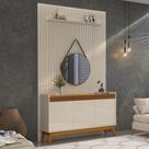 Painel Ripado 139cm com Buffet Ripado 3 Portas 136cm