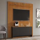 Painel Ripado 184cm com Buffet 3 Portas Berlin 135cm