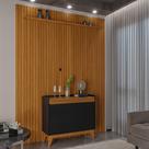 Painel Ripado 184cm com Buffet Ripado 2 Portas 92cm Painel Ripado 184cm com Buffet Ripado 2 Portas 92cm