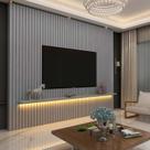 Painel Ripado 230x250 Com LED Para TV 85 Polegadas Nobre Gelius Cinza
