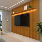 Painel Ripado 230x250 Com LED Para TV 85 Polegadas Nobre Gelius Naturale