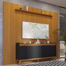 Painel Ripado 273cm com Buffet Ripado 4 Portas 180cm Painel Ripado 273cm com Buffet Ripado 4 Portas 180cm