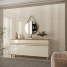 Painel Ripado 318cm com Buffet 4 Portas 4 Gavetas 184cm Painel Ripado 318cm com Buffet 4 Portas 4 Gavetas 184cm