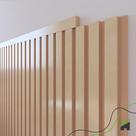 Painel Ripado Cabeceira Quarto Cama Casal - Play Creme Painel Ripado Cabeceira Quarto Cama Casal - Play Creme