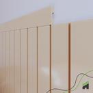 Painel Ripado Cabeceira Quarto Cama King - Play+ Creme