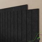 Painel Ripado Cabeceira Quarto Cama Solteiro - Urban+ Black