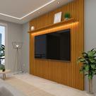 Painel Ripado Com LED 184x250 Para TV 75 Polegadas Nobre Gelius Naturale