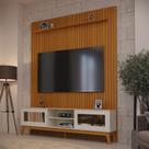 Painel Ripado Com Rack TV 75 Polegadas Reflecta Amber 184cm