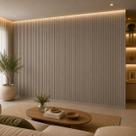 Painel Ripado Decorativo 4,00m x 2,40m para Sala de Estar 100% MDF