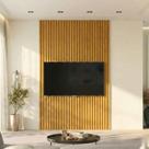 Painel Ripado em Barra até 65 Polegadas 250CMX184CM 100% MDF Supremo Marrom Naturale Painel Ripado em Barra até 65 Polegadas 250CMX184CM 100% MDF Supremo Marrom Naturale