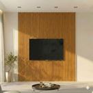Painel Ripado em Barra até 85 Polegadas 250CMX230CM 100% MDF Supremo Marrom Naturale Painel Ripado em Barra até 85 Polegadas 250CMX230CM 100% MDF Supremo Marrom Naturale