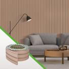 Painel Ripado Laminado de EVA Autocolante Decoração Fácil Instalação Meu Rodapé Play Creme Rolo de 10 Metros, 10cm de largura