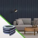 Painel Ripado Laminado de EVA Autocolante Decoração Fácil Instalação Meu Rodapé Urban Azul Rolo de 10 Metros, 10cm de largura