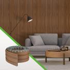 Painel Ripado Laminado Papel de Parede EVA Autocolante Amadeirado Simula Madeira Linha Madeto Nogueira Natural Meu Rodapé Rolo de 05 metros, 10cm de