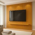 Painel Ripado MDF 275cmx240cm Trento Marrom Cedro Painel Ripado MDF 275cmx240cm Trento Marrom Cedro