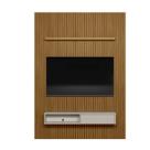 Painel Ripado Modular 1.8 Para Tv até 75 com Nicho e Prateleira Emily-Nature-OffWhite - EdeCasaMoveis