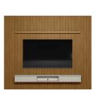 Painel Ripado Modular 2.6 Para Tv até 75 com Nicho e Prateleira Emily-Nature-OffWhite