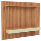 Painel Ripado Para 65 Pol Com Led 2 Gavetas 223cm Baraka D03 Freijó Off White - Lyam Decor