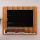 Painel Ripado Para TV 55 Pol 134cm Lipe D05 Freijó Off White - Lyam Decor