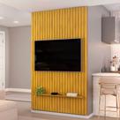 Painel Ripado Para TV 60 Pol Sala Quarto 143x240cm Lexa D05 Cedro - Lyam Decor Painel Ripado Para TV 60 Pol Sala Quarto 143x240cm Lexa D05 Cedro - Lyam Decor