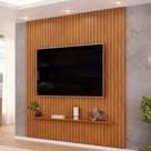 Painel Ripado Para TV 75 Pol Sala Quarto 223x240cm Lexa D05 Freijó - Lyam Decor Painel Ripado Para TV 75 Pol Sala Quarto 223x240cm Lexa D05 Freijó - Lyam Decor