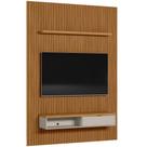 Painel Ripado Para TV 75 Pol Slats e Bancada Lisa 180x250cm L05 Nature Off White - Lyam Decor