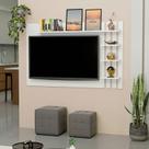 Painel Ripado para TV até 32 Polegadas 120cmx76cm com Prateleiras