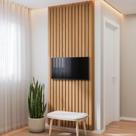 Painel Ripado para TV até 32 Polegadas 80cmx230cm Aruá CabeCasa MadeiraOriginals Jatoba