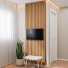 Painel Ripado para TV até 32 Polegadas 80cmx250cm Aruá CabeCasa MadeiraOriginals Marrom Jatobá Painel Ripado para TV até 32 Polegadas 80cmx250cm Aruá CabeCasa MadeiraOriginals Marrom Jatobá