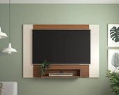 Painel Ripado para TV até 40 Polegadas 120cmx80cm Nicho e Detalhes Flex Cine Marrom Cedro/Off White