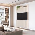 Painel Ripado para TV até 55 Polegadas 100% MDF 138,6cmx240cm Arbo