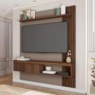 Painel Ripado para TV até 55 Polegadas 150cmx183cm Moon Marrom Fendi/Havana