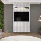 Painel Ripado para TV até 60 Polegadas com LED MDF 143cmx240cm Trento