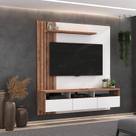 Painel Ripado para TV até 65 Polegadas 155cmx165cm 3 Gavetas Bp1065 Foscarini Solanum/Branco Painel Ripado para TV até 65 Polegadas 155cmx165cm 3 Gavetas Bp1065 Foscarini Solanum/Branco