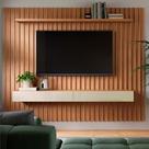 Painel Ripado para TV até 65 Polegadas 2 Gavetas 223cm Pradel Móveis Painel Ripado para TV até 65 Polegadas 2 Gavetas 223cm Pradel Móveis