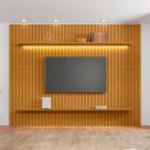 Painel Ripado para TV até 75 Polegadas com LED 100% MDF 230cmx220cm 2 Prateleiras Roma Marrom Cinamomo Painel Ripado para TV até 75 Polegadas com LED 100% MDF 230cmx220cm 2 Prateleiras Roma Marrom Cinamomo