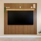 Painel Ripado para TV até 75 Polegadas com LED 185,5CMX183CM 3D Ripada Liverpool Yescasa Marrom