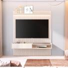 Painel Ripado para TV até 75 Polegadas com LED MDF 187cmx219cm Nicho e Prateleira Vitoria Regia Yescasa