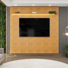 Painel Ripado para TV até 75 Polegadas com LED MDF 250cmx240cm Led Trento