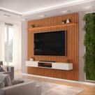 Painel Ripado para TV até 75 Polegadas com LED MDF 250cmx240cm Trento