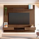 Painel Ripado para TV até 85 Polegadas 100% MDF 230,5cmx250cm Nicho Aloe CabeCasa MadeiraOriginals