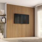 Painel Ripado para TV até 86 Polegadas 240cmx230cm Aruá CabeCasa MadeiraOriginals Marrom Jatobá Painel Ripado para TV até 86 Polegadas 240cmx230cm Aruá CabeCasa MadeiraOriginals Marrom Jatobá