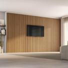 Painel Ripado para TV até 86 Polegadas 400cmx250cm Aruá CabeCasa MadeiraOriginals Jatoba