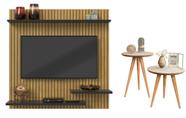 Painel Ripado Tv 32" Madri Cor Ripado/Preto + Kit Mesa Apoio e Lateral Classic Cor Off/Nature Painel Ripado Tv 32" Madri Cor Ripado/Preto + Kit Mesa Apoio e Lateral Classic Cor Off/Nature