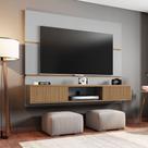 Painel Sala Âmbar para Tv até 65 Polegadas 2 Portas Off-white/cinamomo/ripado